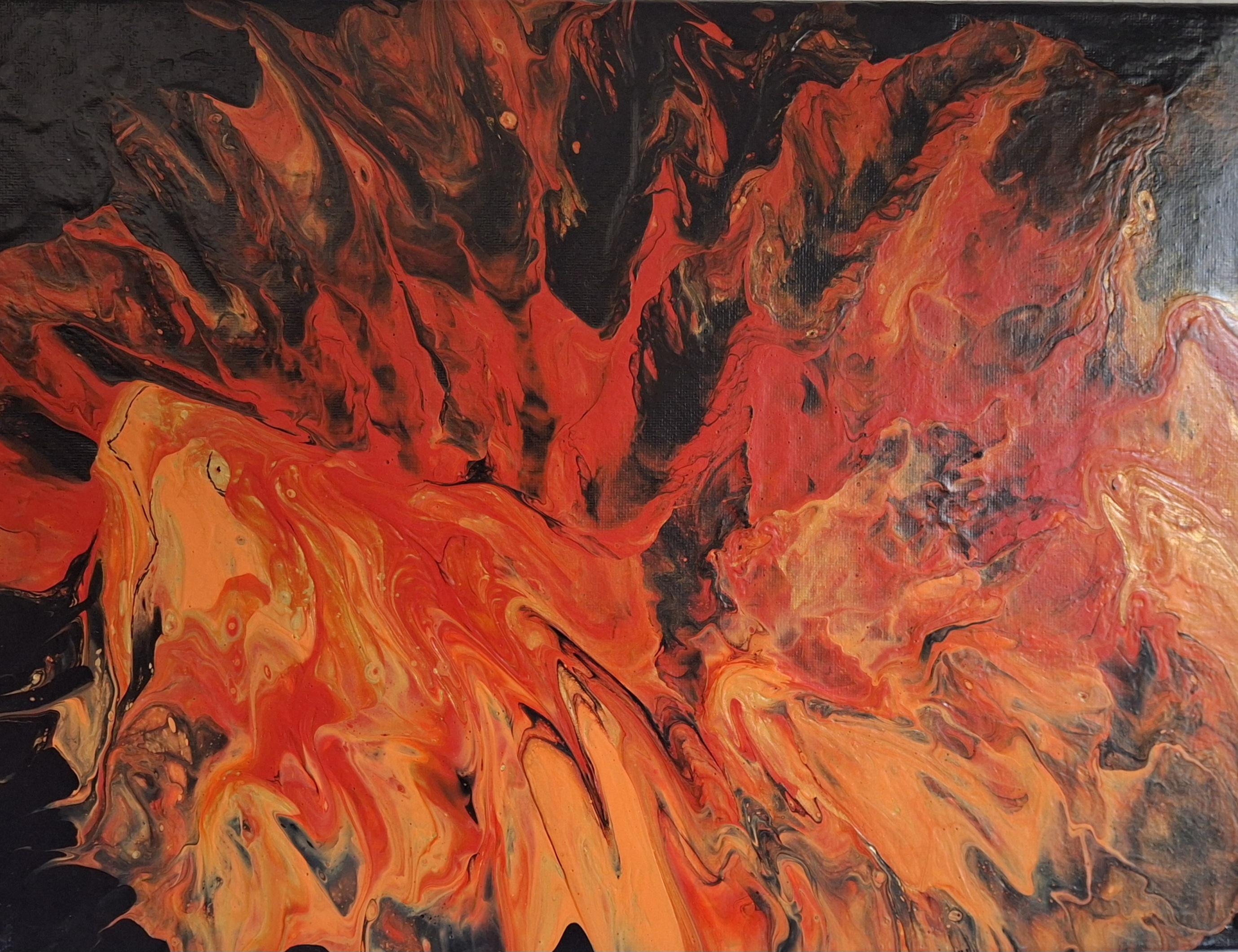Feuerfisch – Acrylpouring, 30 x 40 cm