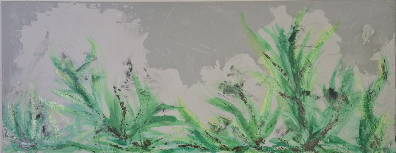 Reborn Nature – Mixed Media auf Leinwand, 40 x 100 cm
