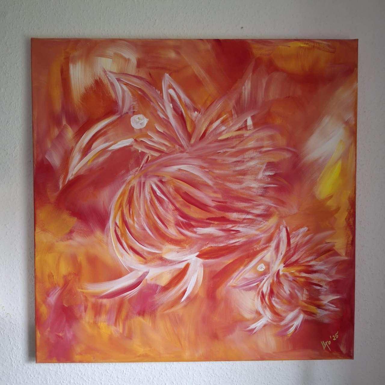 Pure Lebenslust – Acryl auf Leinwand, 70 x 70 cm
