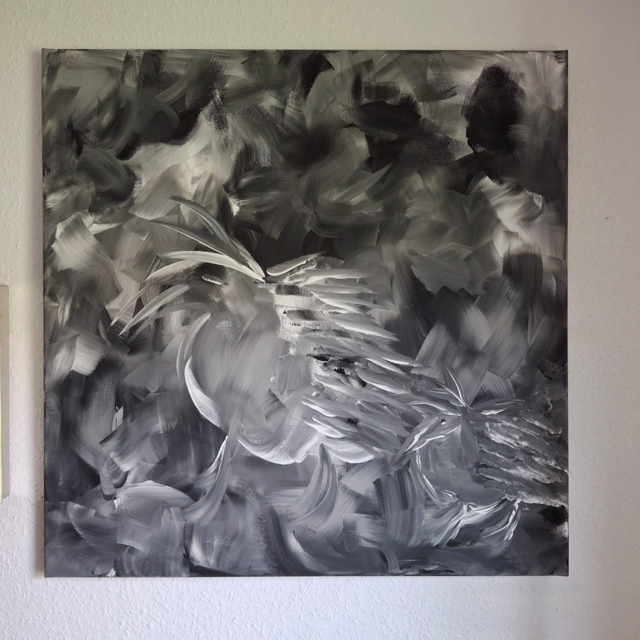 Zwischen Hoffnungslosigkeit und grenzenlosem Vertrauen – Acryl auf Leinwand, 70 x 70 cm