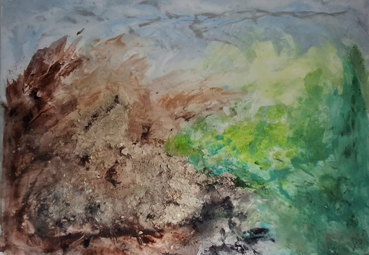 Ausbruch – Mixed Media auf Leinwand, 50 x 70 cm